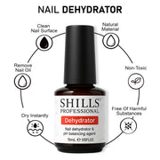 Shills Professional Nail Dehydrator – Nail Prep Solution for Gel & Acrylic Nails, Long-Lasting Adhesion & Oil-Free Finish