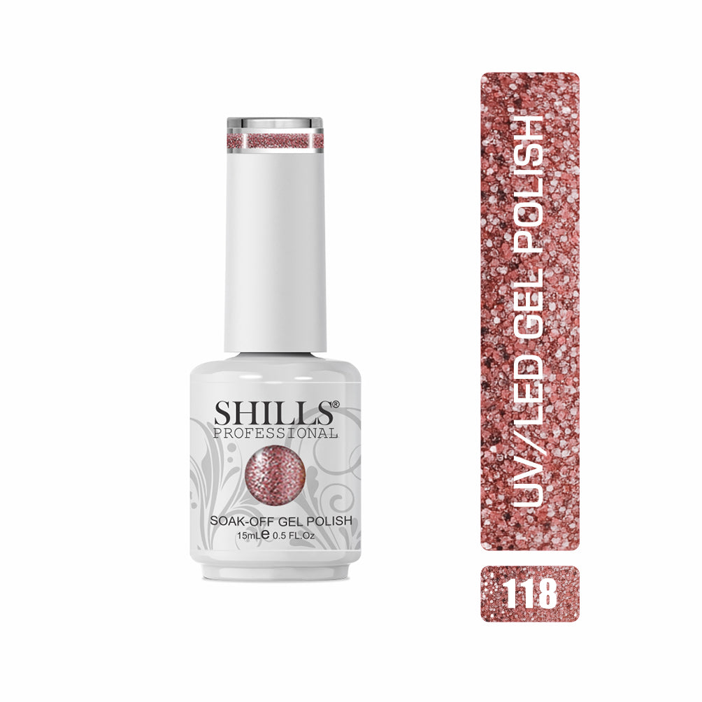 Shills Professional Gel Polish 15ml Long-Lasting UV/LED Soak-Off Nail Gel Color for Salon & Home Use (Shade - 118)