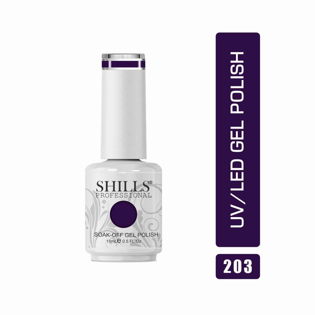 Shills Professional Gel Polish 15ml Long-Lasting UV/LED Soak-Off Nail Gel Color for Salon & Home Use (Shade - 203)
