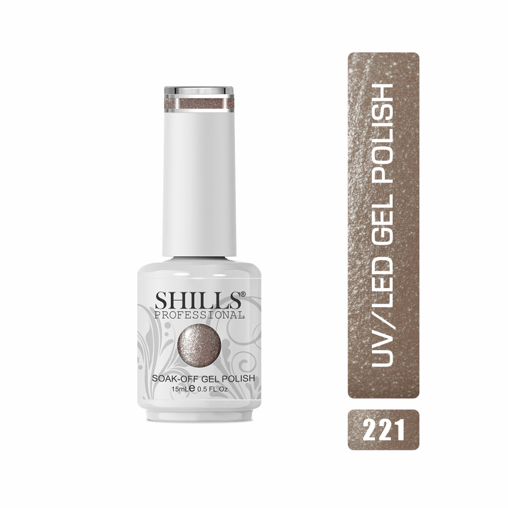 Shills Professional Gel Polish 15ml Long-Lasting UV/LED Soak-Off Nail Gel Color for Salon & Home Use (Shade - 221)