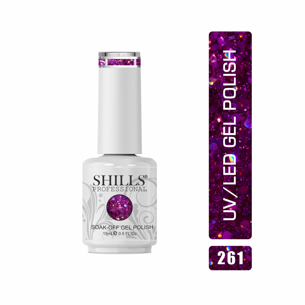 Shills Professional Gel Polish 15ml Long-Lasting UV/LED Soak-Off Nail Gel Color for Salon & Home Use (Shade - 261)
