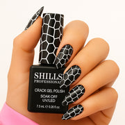 Shills Professional Crack Gel Polish | Crackle Effect UV/LED Gel | Long-Lasting & Durable | Safe Formula (Shade - 275)