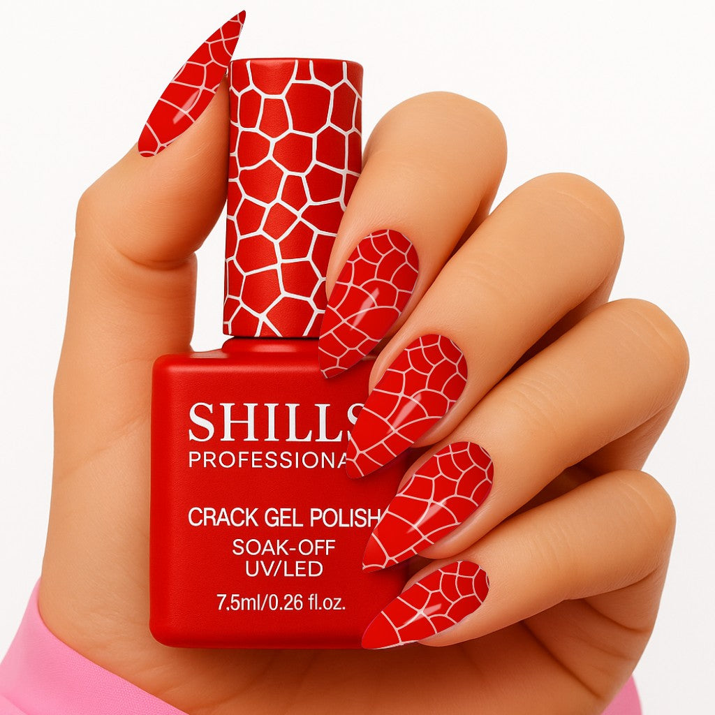 Shills Professional Crack Gel Polish | Crackle Effect UV/LED Gel | Long-Lasting & Durable | Safe Formula (Shade - 276)