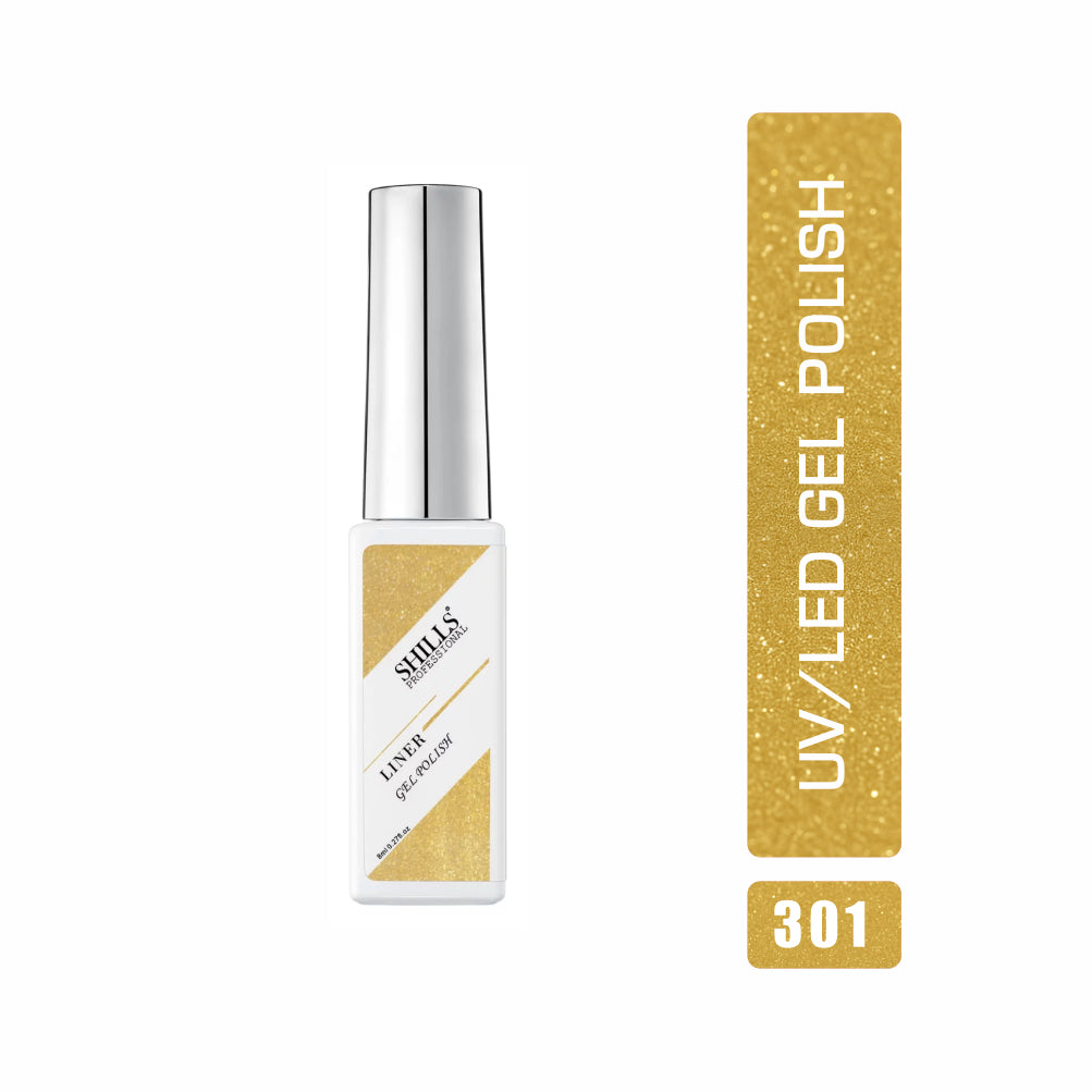 Shills Professional Liner Gel Polish | Precise Detailing & Nail Art | Durable UV/LED Cure | Safe Formula (Shade - 301)