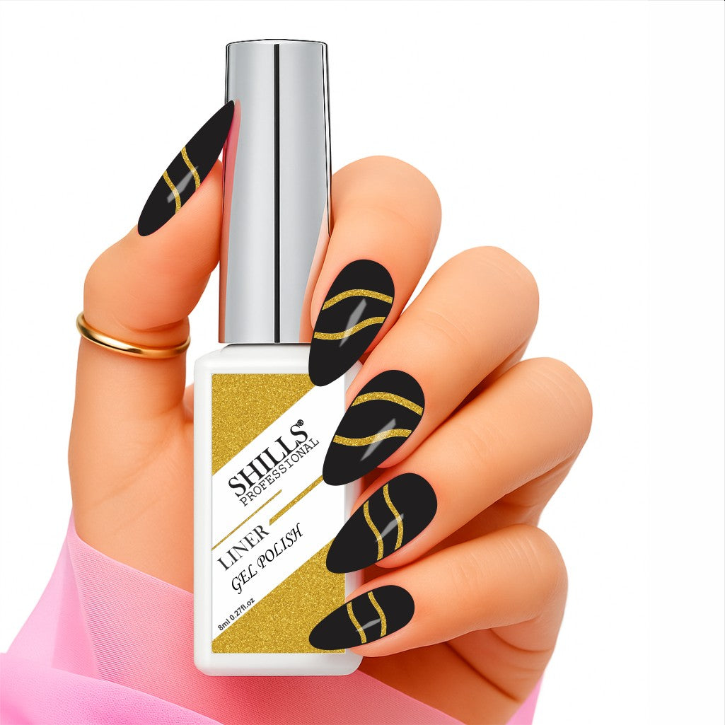 Shills Professional Liner Gel Polish | Precise Detailing & Nail Art | Durable UV/LED Cure | Safe Formula (Shade - 301)