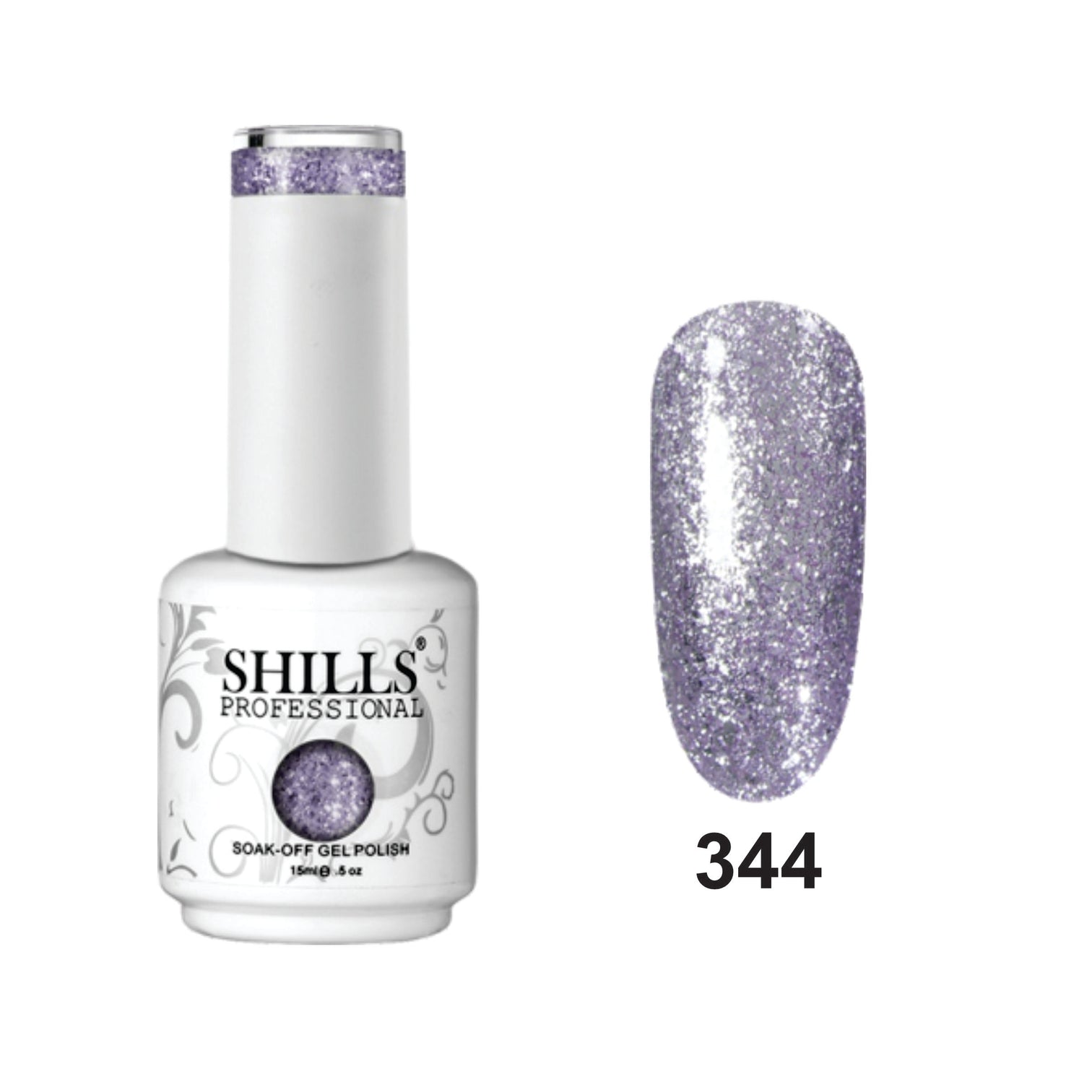 Shills Professional Luxury Platinum Gel Polish – High-Shine Glitter Finish, Long-Lasting Formula (Shade-344)