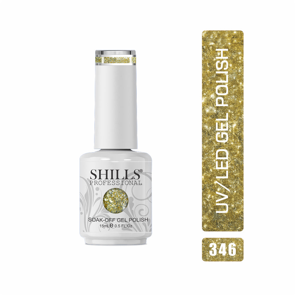 Shills Professional Luxury Platinum Gel Polish – High-Shine Glitter Finish, Long-Lasting Formula (Shade-346)
