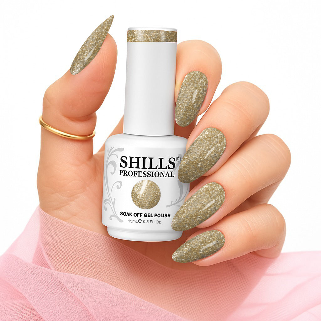 Shills Professional Luxury Platinum Gel Polish – High-Shine Glitter Finish, Long-Lasting Formula (Shade-346)