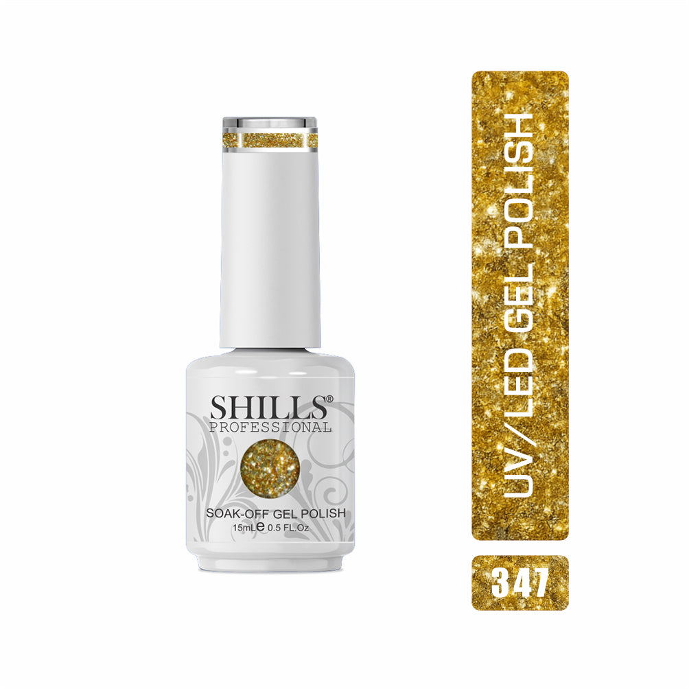 Shills Professional Luxury Platinum Gel Polish – High-Shine Glitter Finish, Long-Lasting Formula (Shade-347)