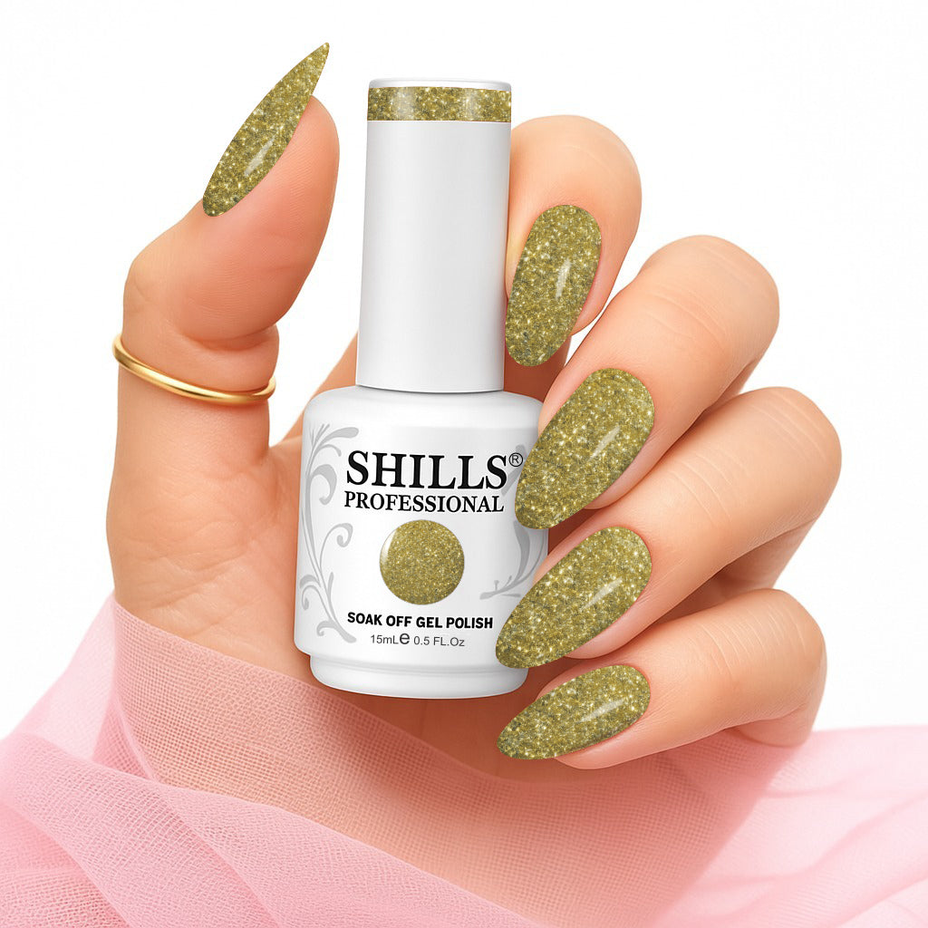 Shills Professional Luxury Platinum Gel Polish – High-Shine Glitter Finish, Long-Lasting Formula (Shade-347)