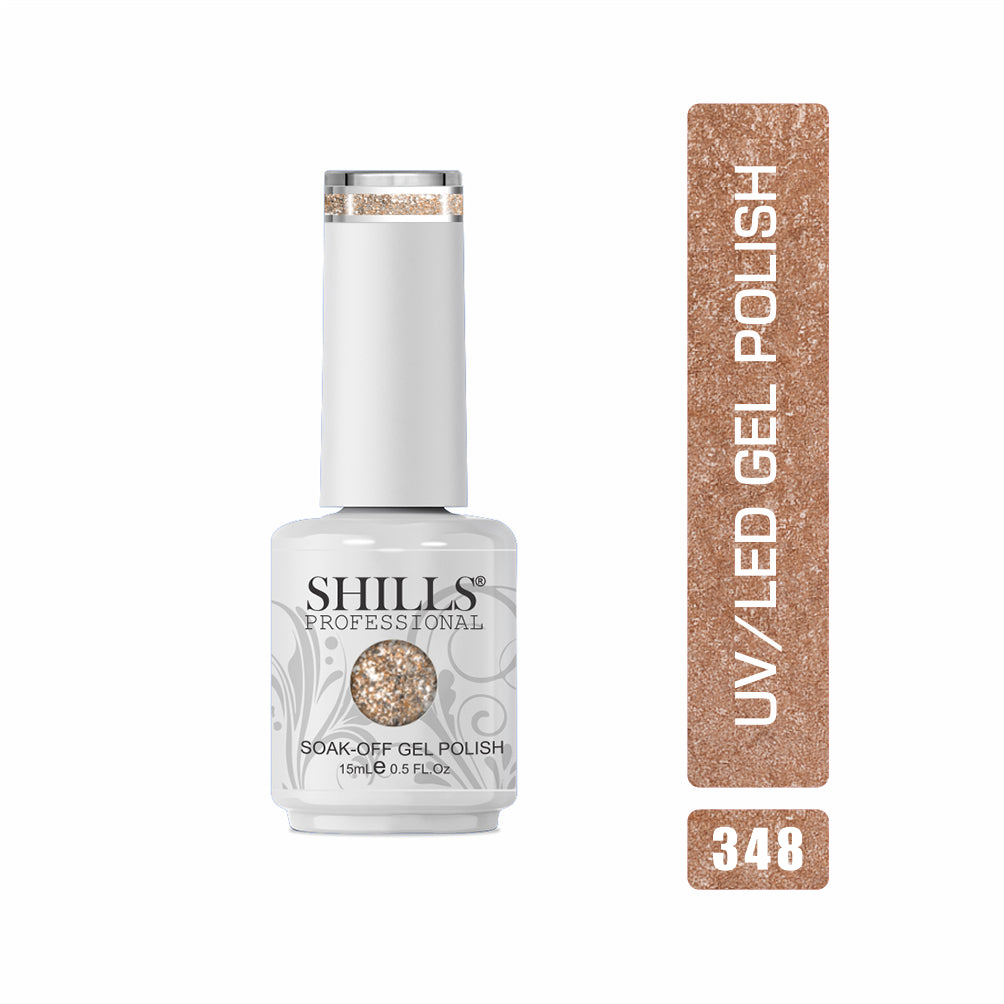 Shills Professional Luxury Platinum Gel Polish – High-Shine Glitter Finish, Long-Lasting Formula (Shade-348)