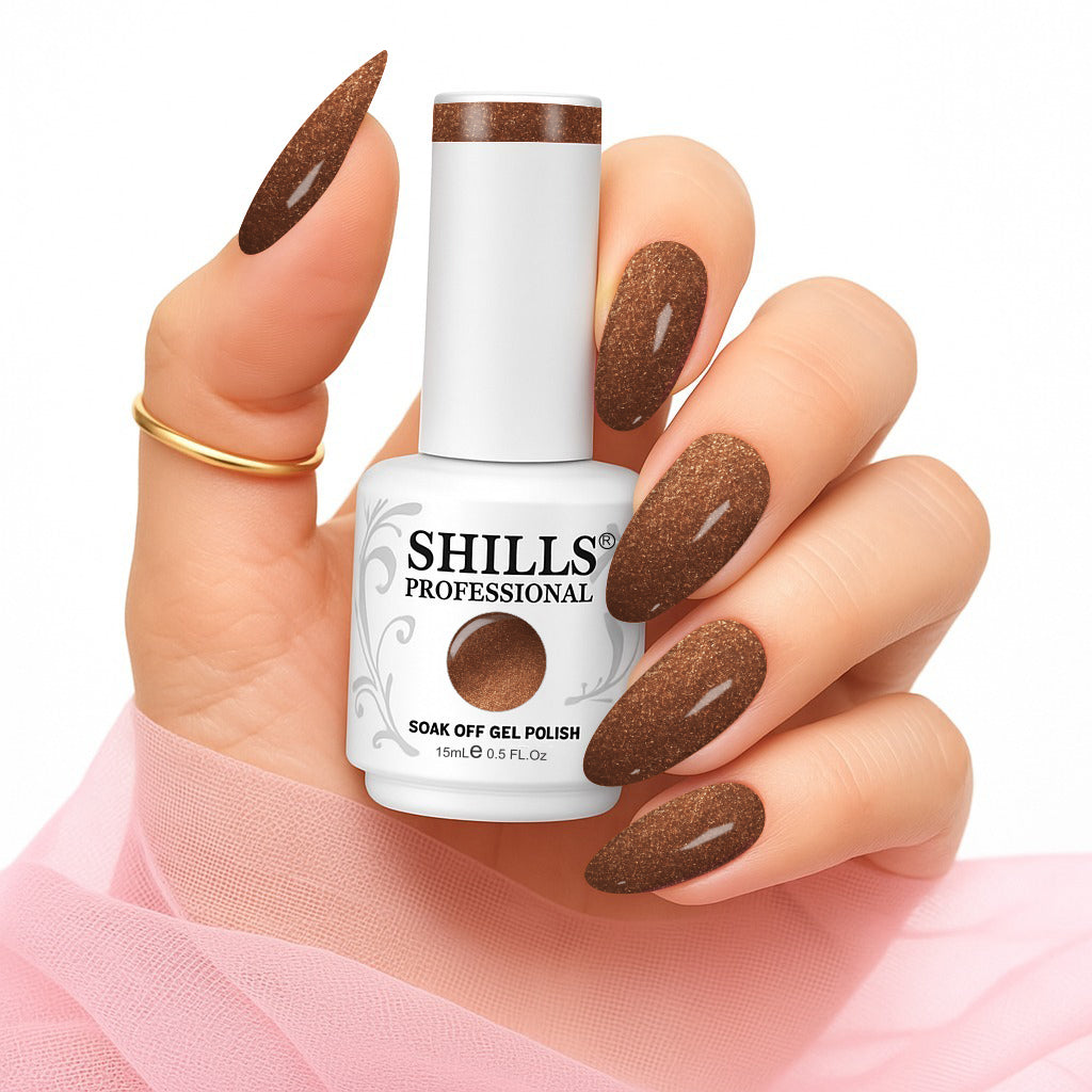 Shills Professional Luxury Platinum Gel Polish – High-Shine Glitter Finish, Long-Lasting Formula (Shade-350)