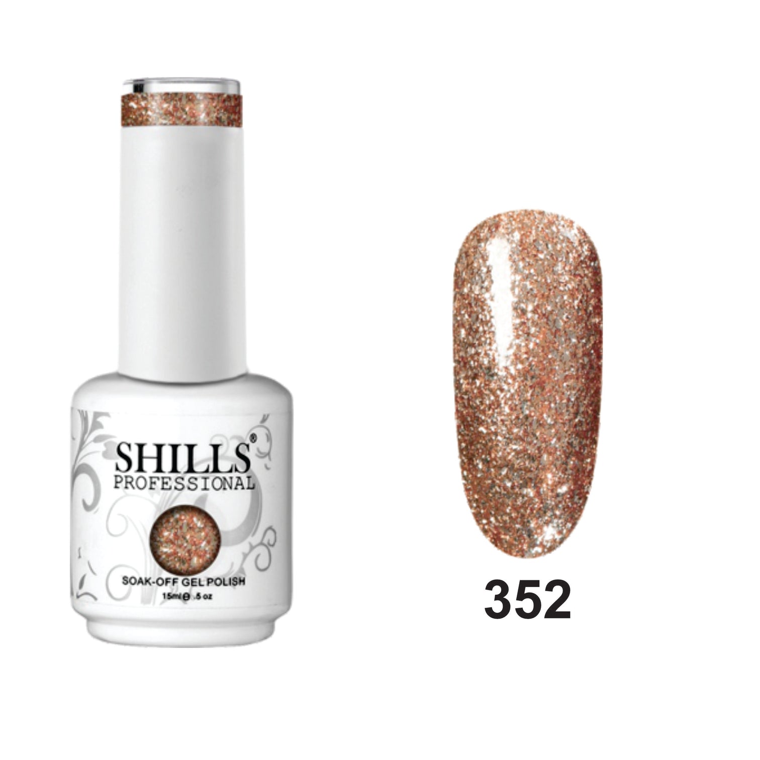 Shills Professional Luxury Platinum Gel Polish – High-Shine Glitter Finish, Long-Lasting Formula (Shade-352)