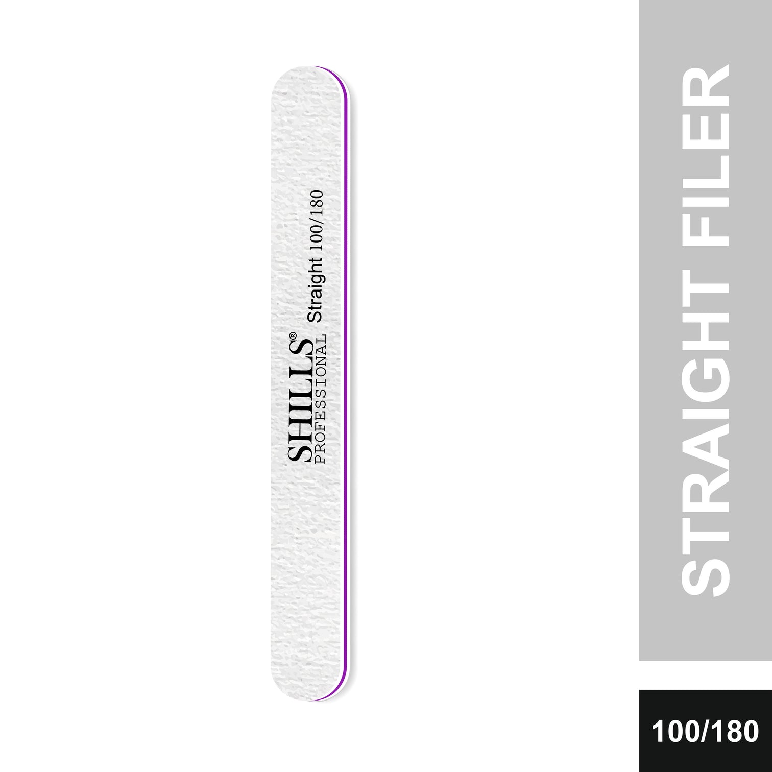 Shills Professional 100/180 Grit Nail File – Pack of 5 Double-Sided Emery Boards for Gel, Acrylic & Natural Nails