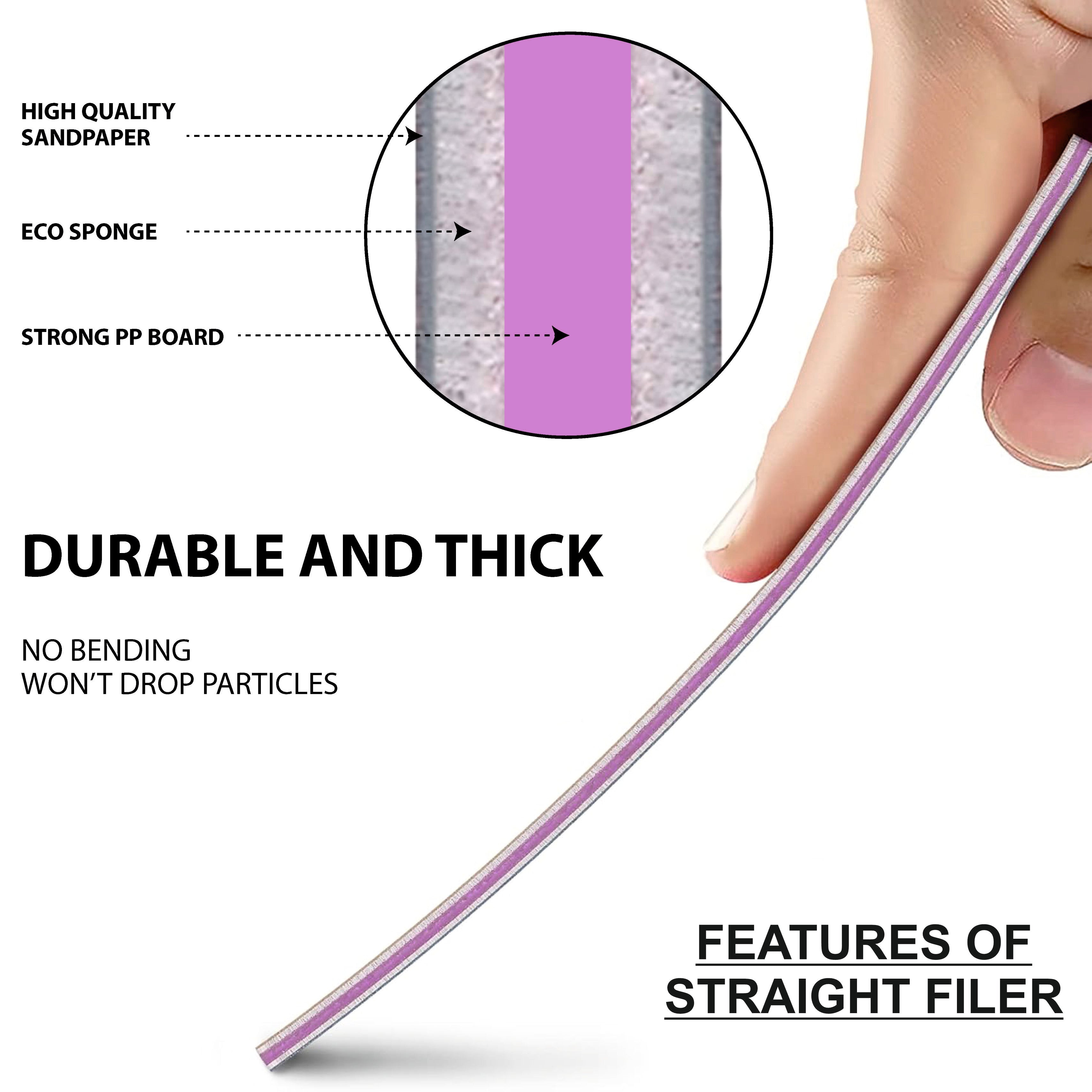 Shills Professional 100/180 Grit Nail File – Pack of 5 Double-Sided Emery Boards for Gel, Acrylic & Natural Nails