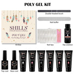 image, Shills Professional Poly Gel Nail Kit – Complete Builder Set with Slip Solution, Nail Tips &amp; Dual-Ended Brush
