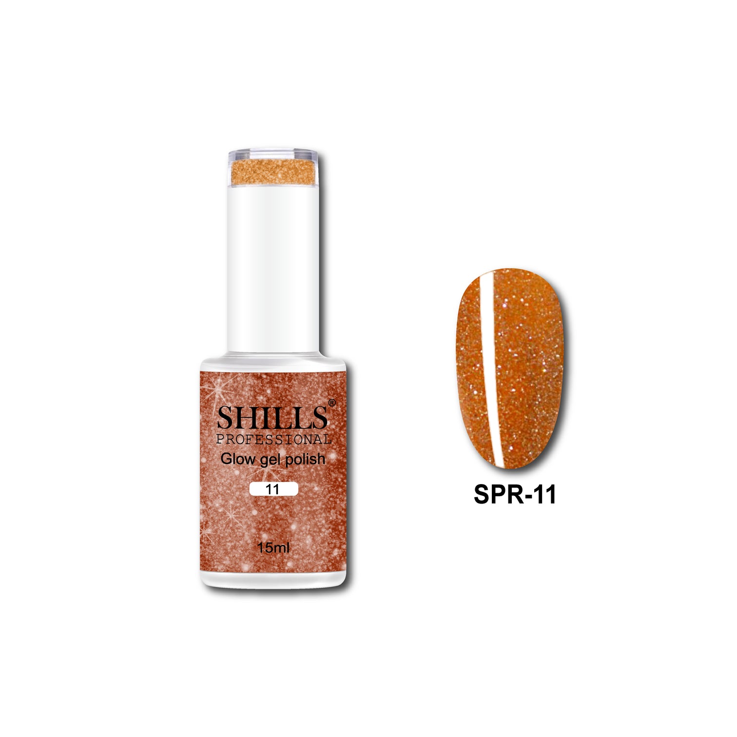 Shills Professional Reflective Gel Polish – Glitter Flash Gel for Sparkling Nail Art | Long-Lasting Soak-Off UV LED Gel (Shade-11)