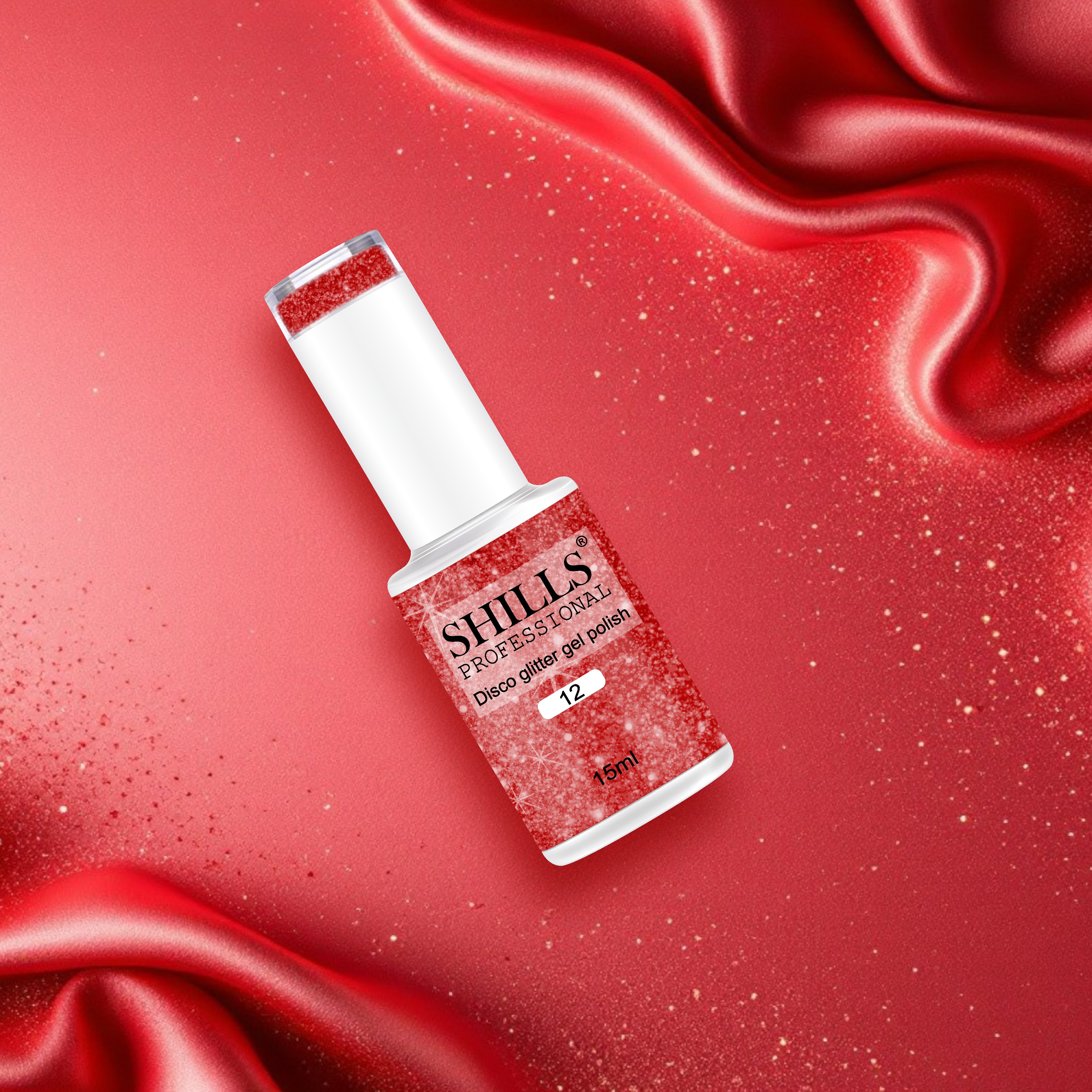 Shills Professional Reflective Gel Polish – Glitter Flash Gel for Sparkling Nail Art | Long-Lasting Soak-Off UV LED Gel (Shade-12)