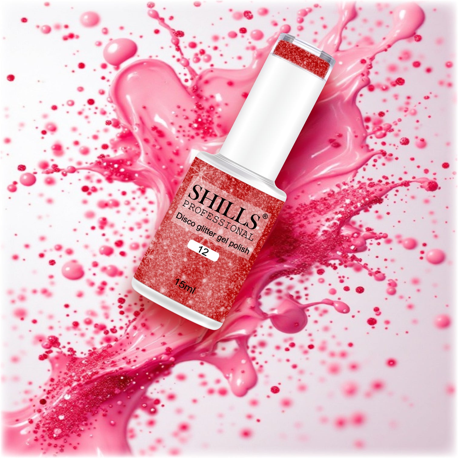 Shills Professional Reflective Gel Polish – Glitter Flash Gel for Sparkling Nail Art | Long-Lasting Soak-Off UV LED Gel (Shade-12)
