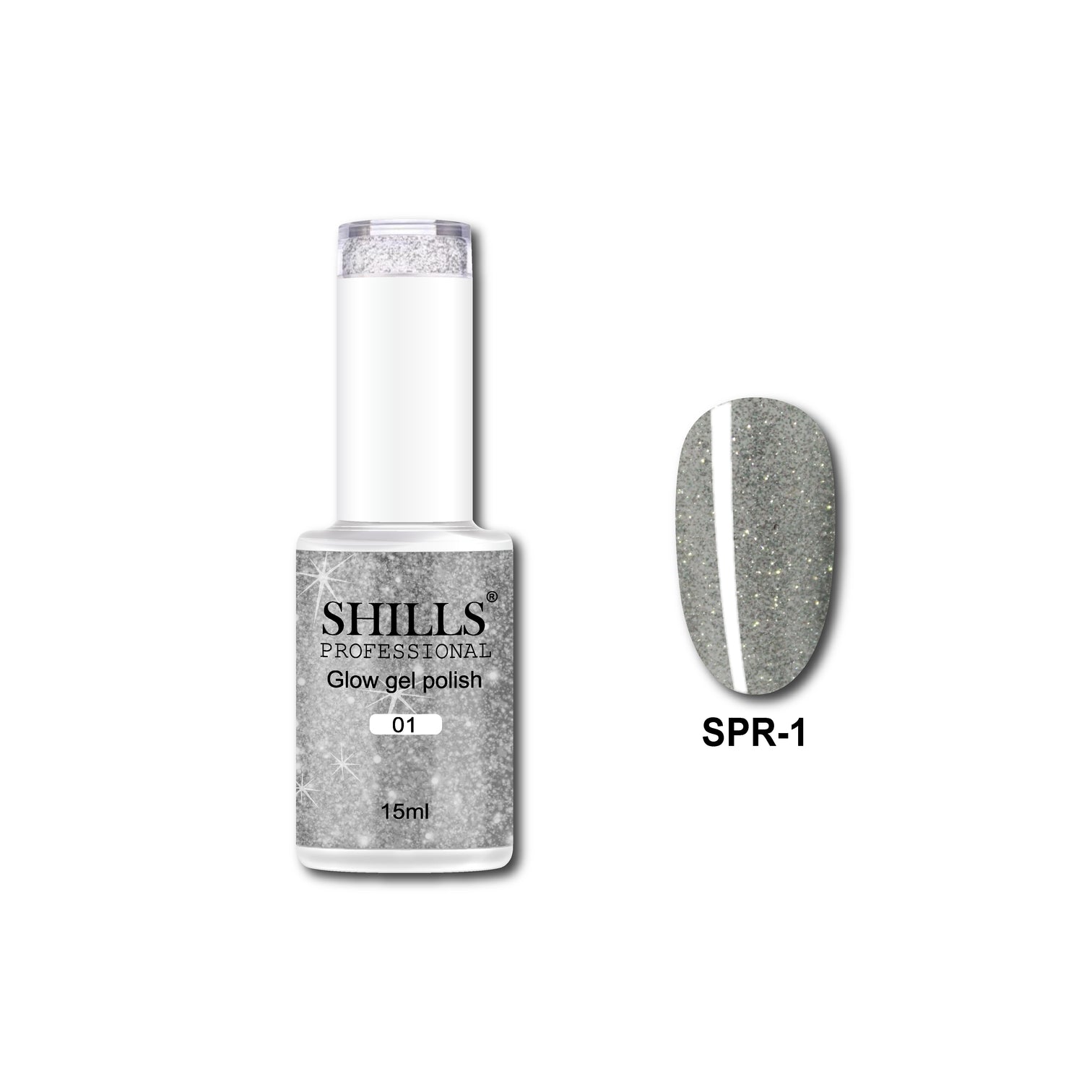 Shills Professional Reflective Gel Polish – Glitter Flash Gel for Sparkling Nail Art | Long-Lasting Soak-Off UV LED Gel (Shade-01)