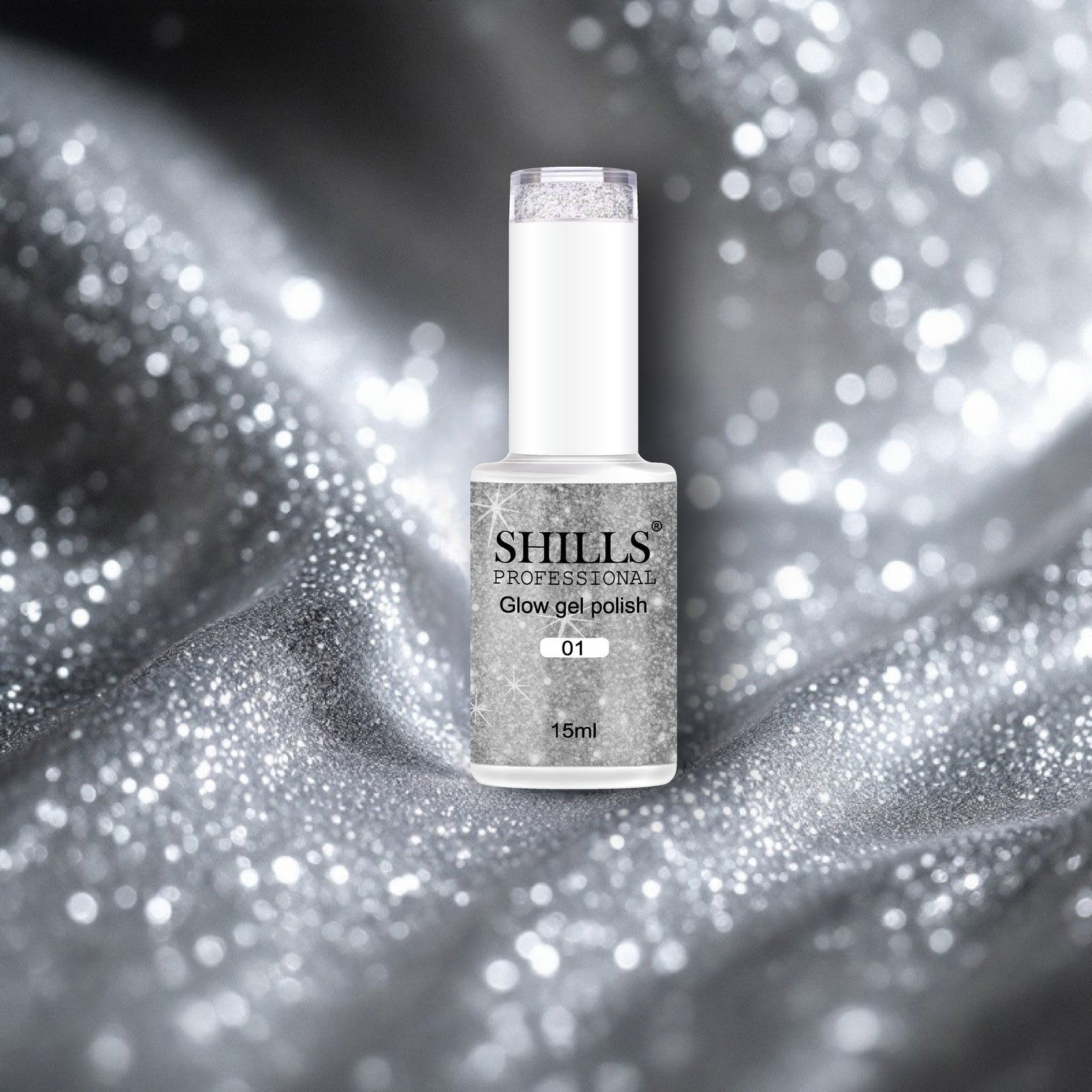 Shills Professional Reflective Gel Polish – Glitter Flash Gel for Sparkling Nail Art | Long-Lasting Soak-Off UV LED Gel (Shade-01)