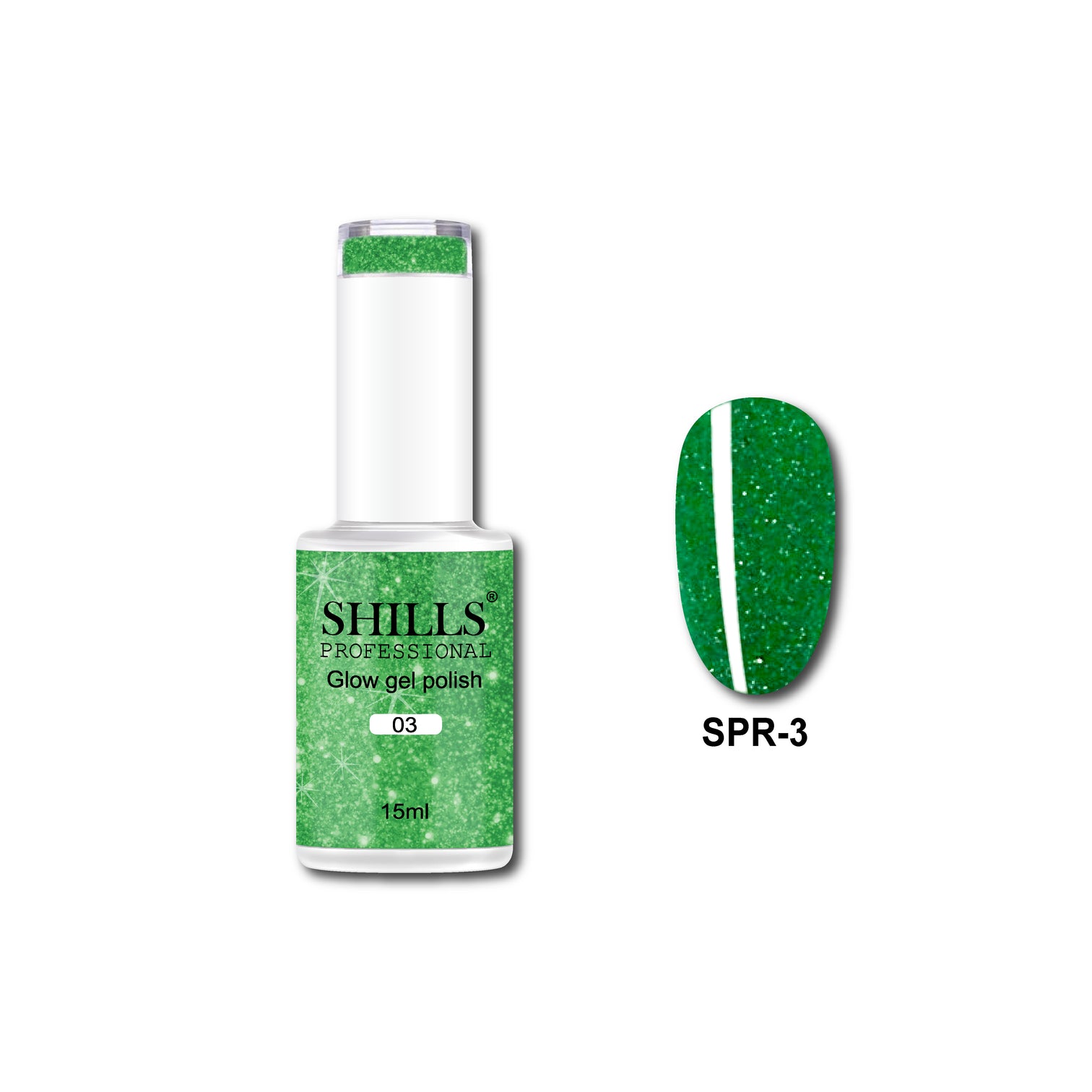 Shills Professional Reflective Gel Polish – Glitter Flash Gel for Sparkling Nail Art | Long-Lasting Soak-Off UV LED Gel (Shade-03)