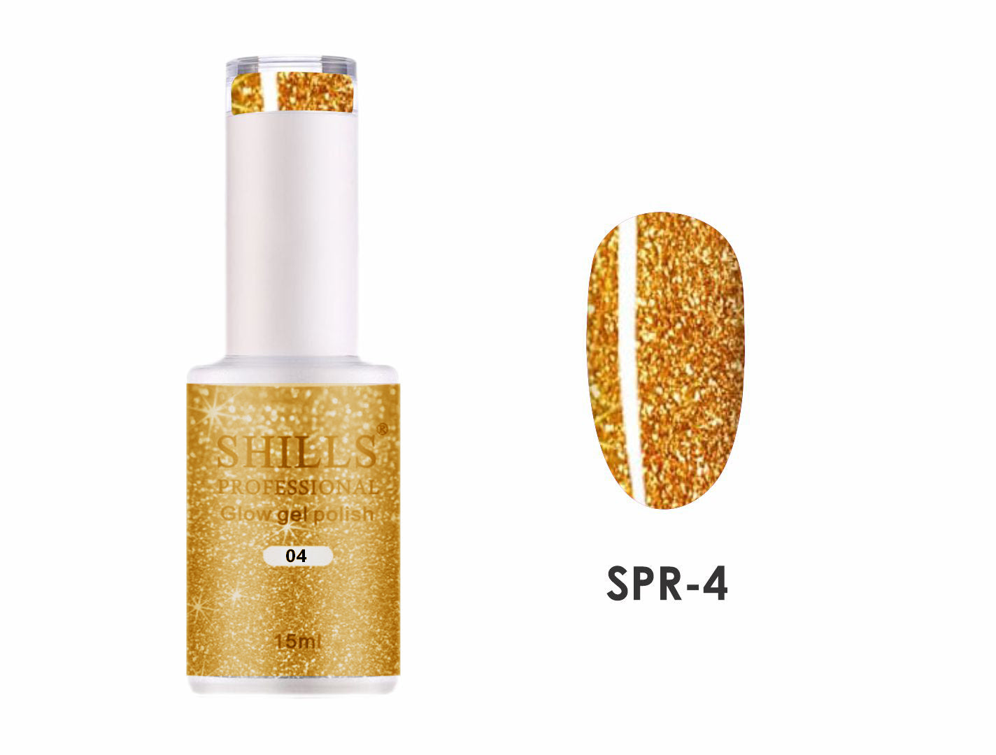 Shills Professional Reflective Gel Polish – Glitter Flash Gel for Sparkling Nail Art | Long-Lasting Soak-Off UV LED Gel (Shade-04)