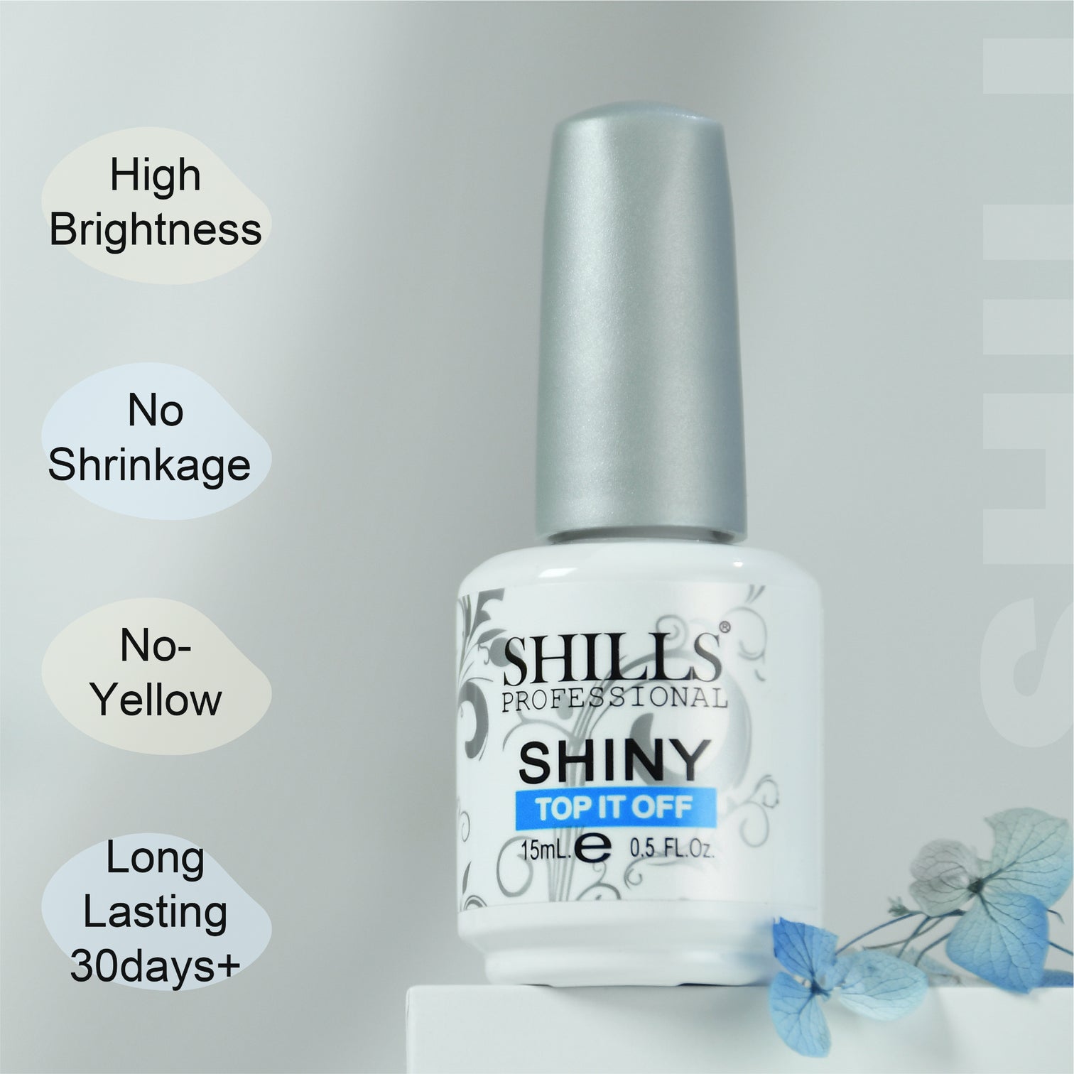 Shills Professional Top Coat – High-Gloss, Long-Lasting Nail Sealer for Perfect Finish