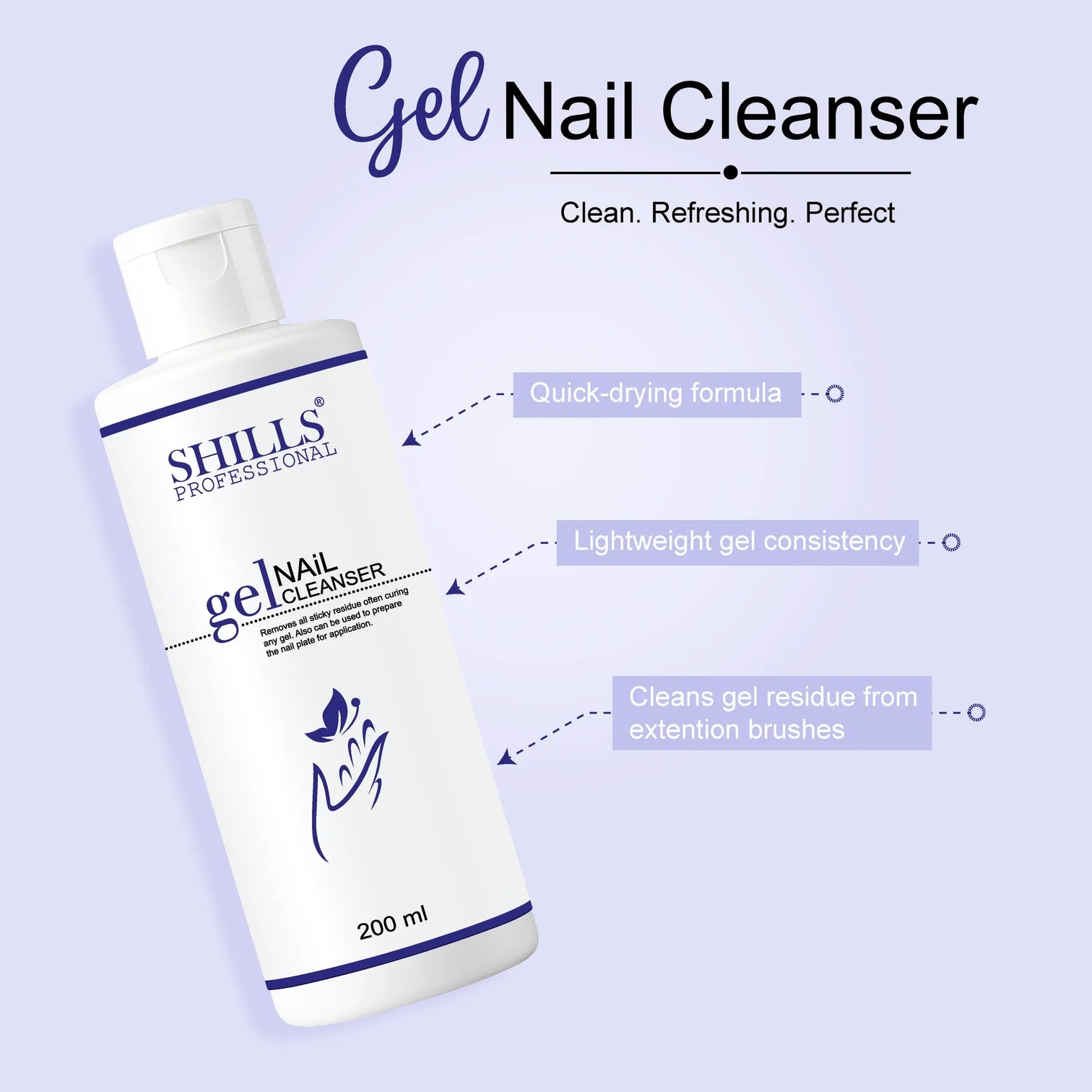 Shills Gel Nail Cleanser – Professional Nail Prep & Residue Remover (200ml)