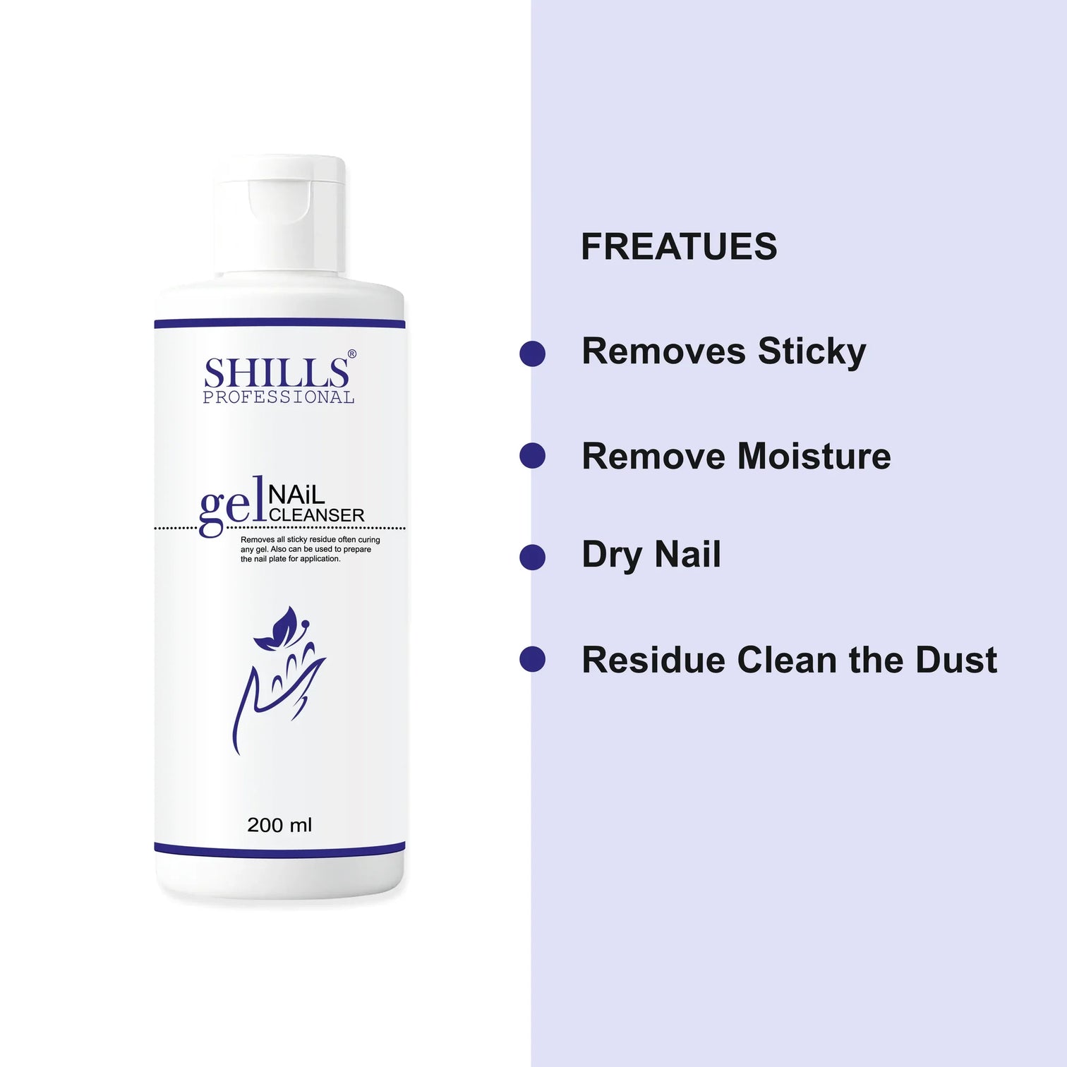 Shills Gel Nail Cleanser – Professional Nail Prep & Residue Remover (200ml)