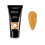 image, Shills Gold Glitter Poly Nail Gel – Fast Building Nail Extension Gel (30ml)