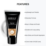 image, Shills Gold Glitter Poly Nail Gel – Fast Building Nail Extension Gel (30ml)