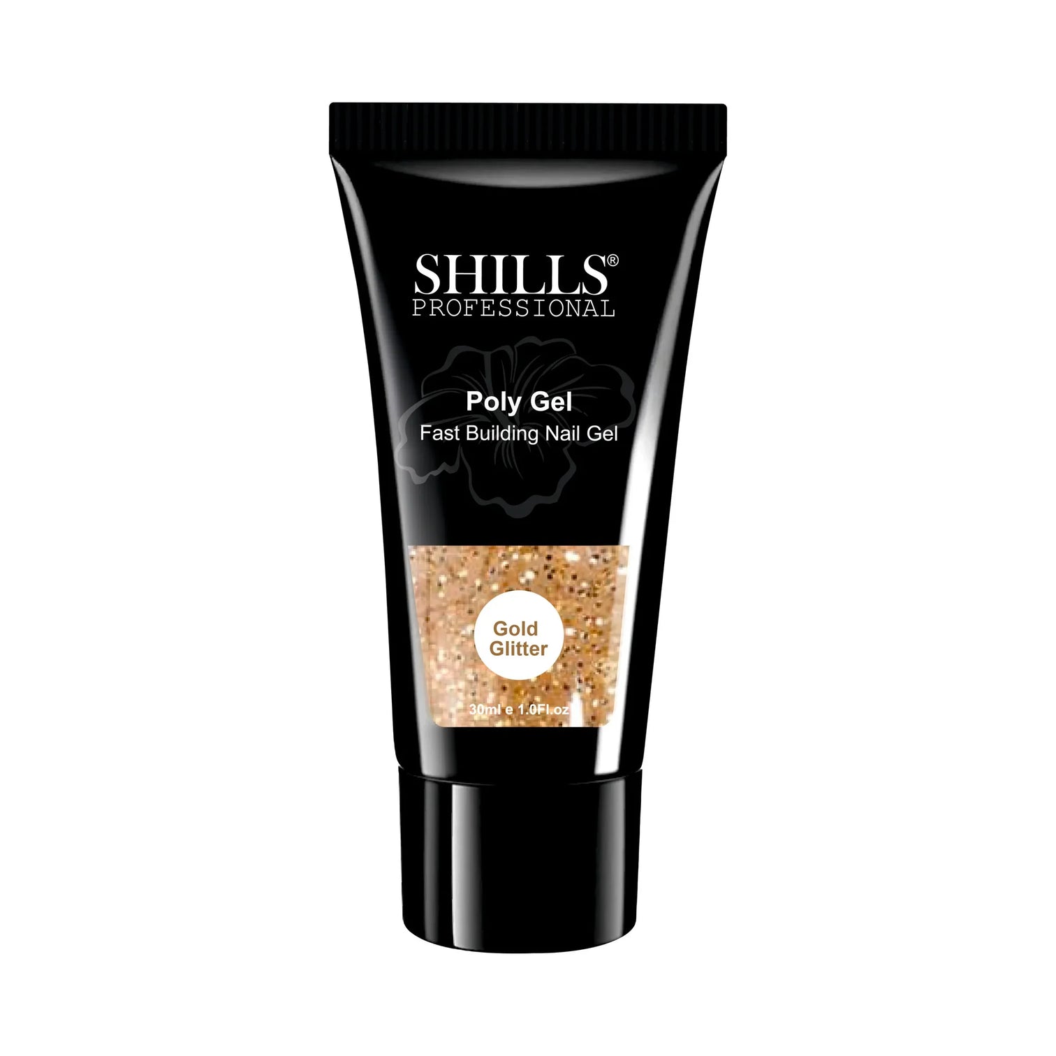 Shills Gold Glitter Poly Nail Gel – Fast Building Nail Extension Gel (30ml)