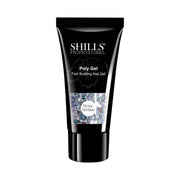 Shills Grey Glitter Poly Nail Gel – Fast Building Nail Extension Gel (30ml)