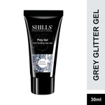 image, Shills Grey Glitter Poly Nail Gel – Fast Building Nail Extension Gel (30ml)