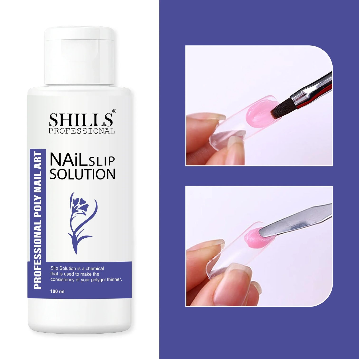Shills Nail Slip Solution – Poly Gel Liquid for Smooth Application (100ml)