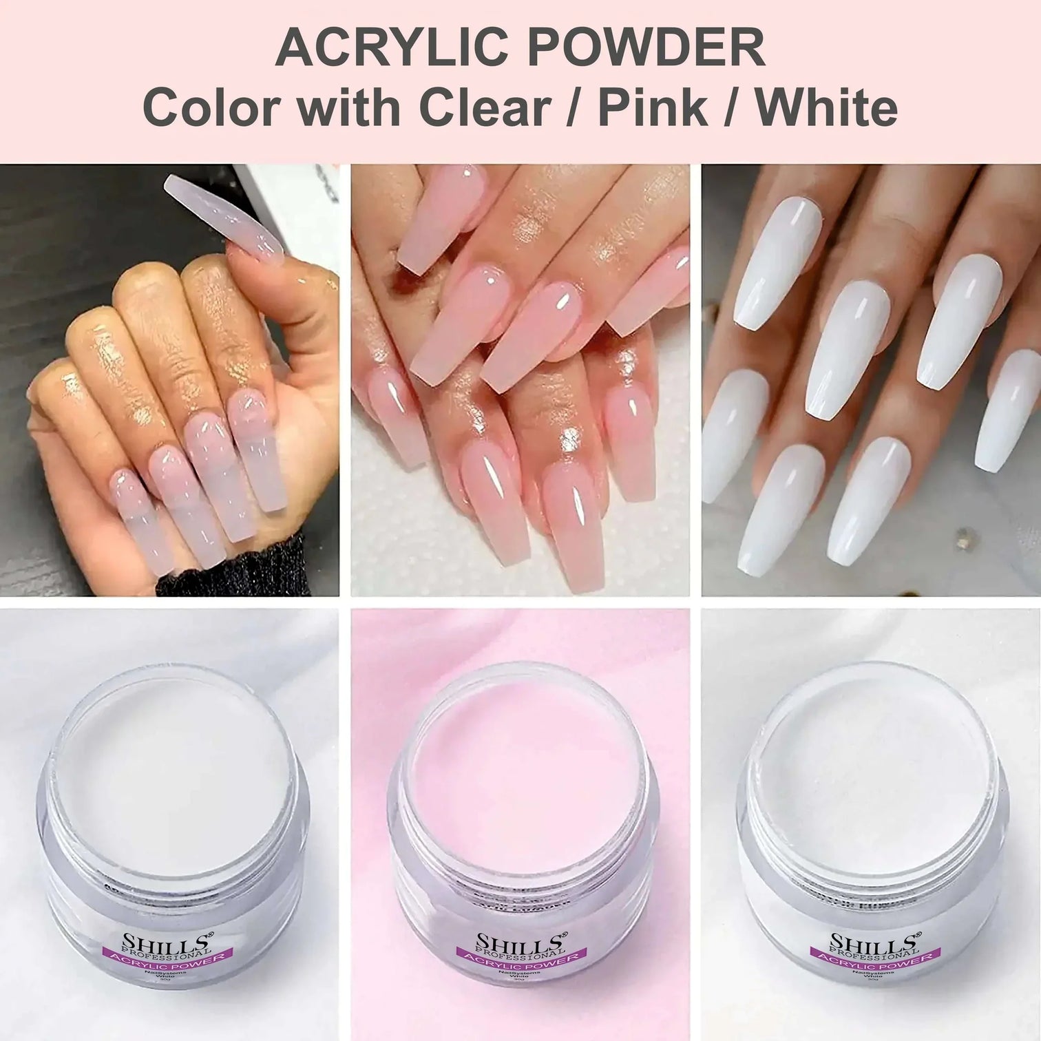 Shills Pink Acrylic Powder – Professional Nail Extension Powder (30g)