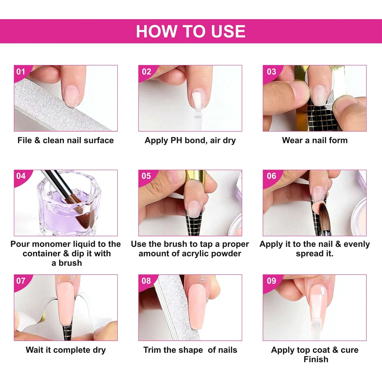 Shills Pink Acrylic Powder – Professional Nail Extension Powder (30g)