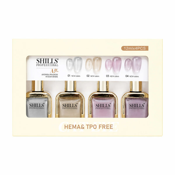 Shills Professional 4 Pcs Cat Eye Gel Polish Set – Andhra Pradesh Ocean Spark