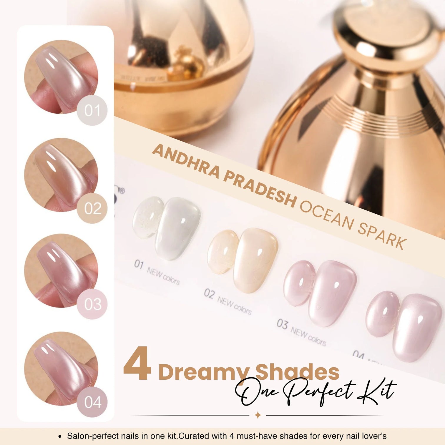 Shills Professional 4 Pcs Cat Eye Gel Polish Set – Andhra Pradesh Ocean Spark