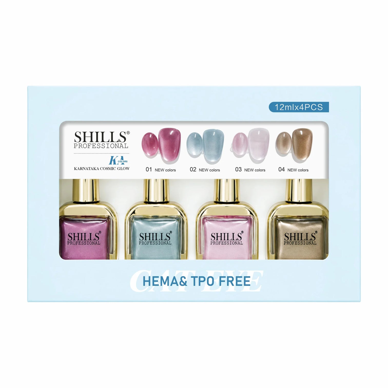 Shills Professional 4 Pcs Cat Eye Gel Polish Set – Karnataka Cosmic Glow