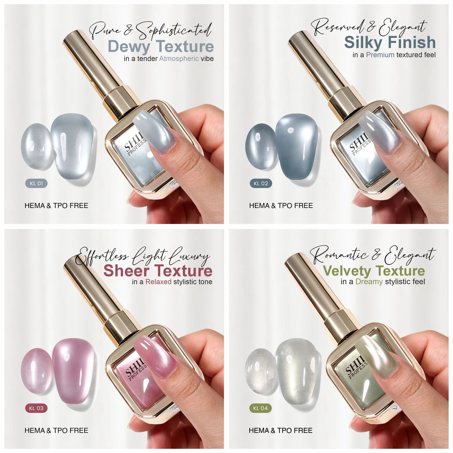 Shills Professional 4 Pcs Cat Eye Gel Polish Set – Kerala Emerald Wave