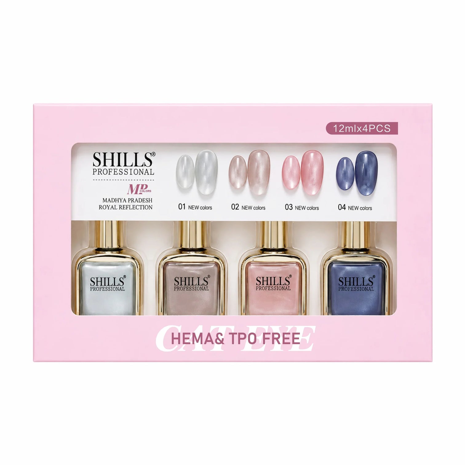 Shills Professional 4 Pcs Cat Eye Gel Polish Set – Madhya Pradesh Royal Reflection