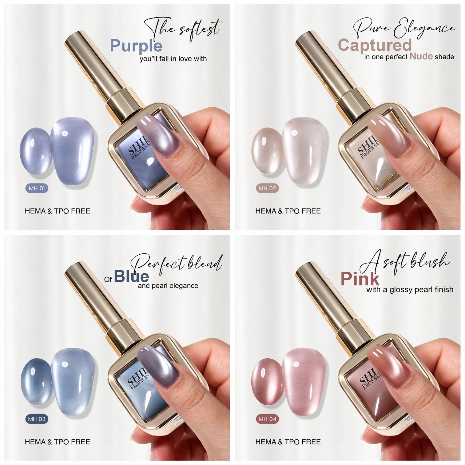 Shills Professional 4 Pcs Cat Eye Gel Polish Set – Maharashtra Midnight Mirage
