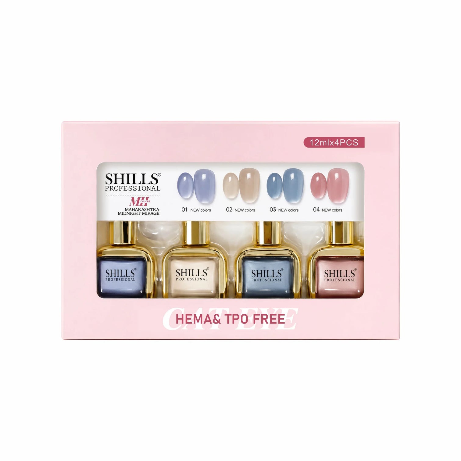 Shills Professional 4 Pcs Cat Eye Gel Polish Set – Maharashtra Midnight Mirage