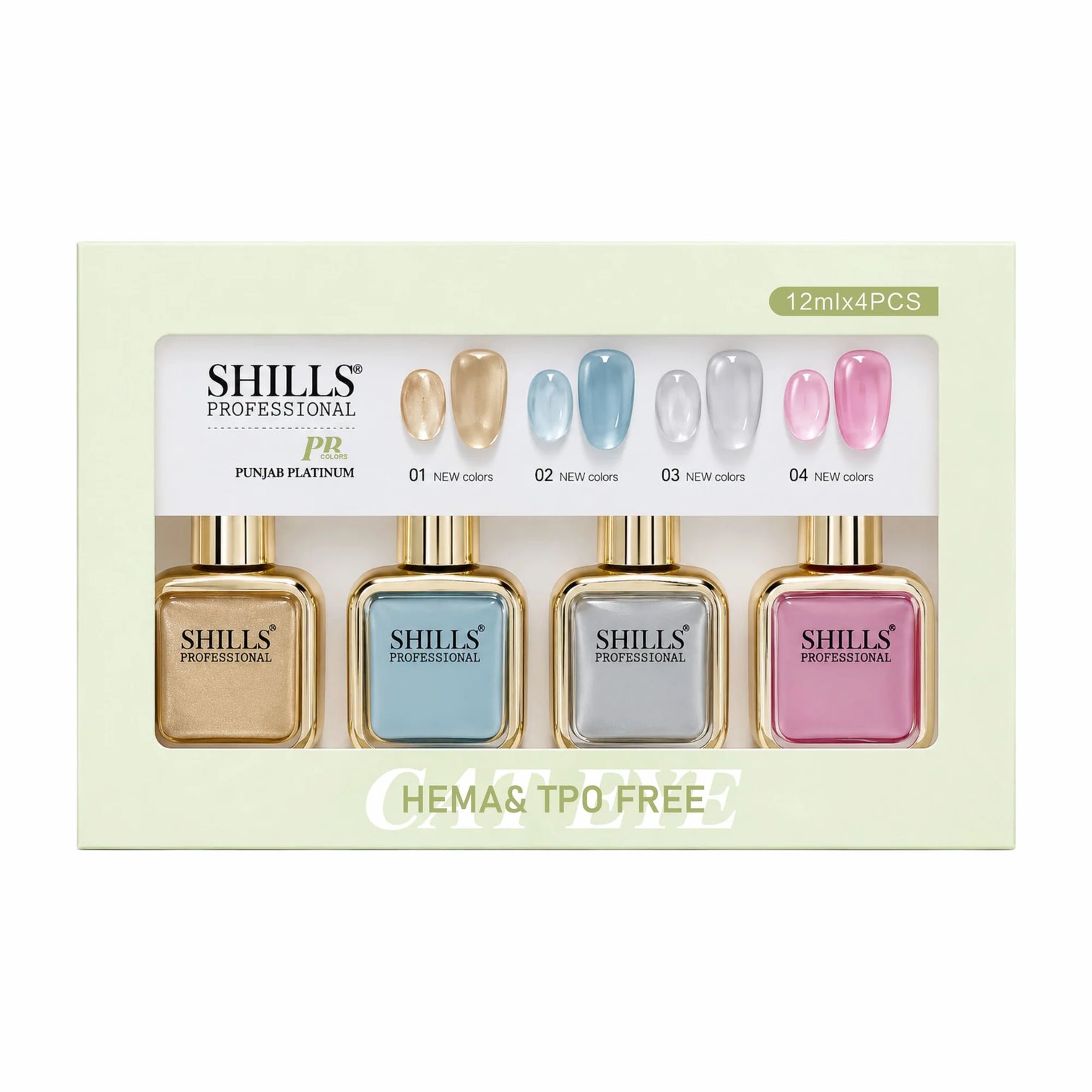 Shills Professional 4 Pcs Cat Eye Gel Polish Set – Punjab Platinum