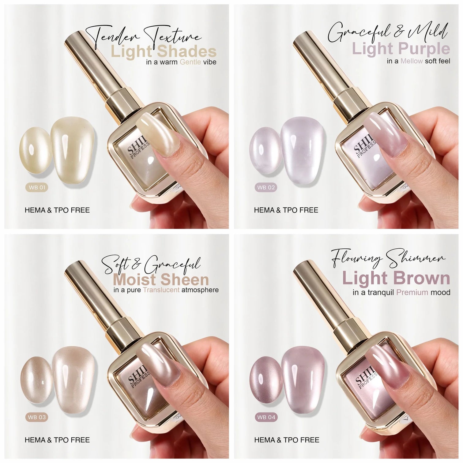 Shills Professional 4 Pcs Cat Eye Gel Polish Set – West Bengal Moonlit Magic