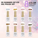 image, Shills Professional 9D Shimmer Cat Eye Gel Polish Set | 8 Colors x 10ml