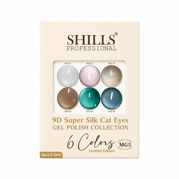 Shills Professional 9D Super Silk Cat Eye Gel Polish Collection MG05 | 6 Colors (10ml Each)