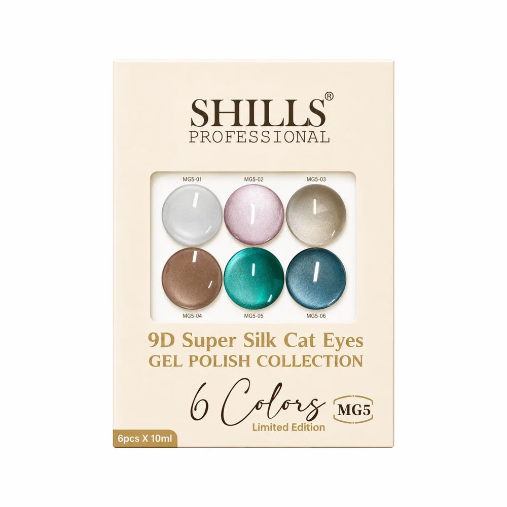 Shills Professional 9D Super Silk Cat Eye Gel Polish Collection MG05 | 6 Colors (10ml Each)